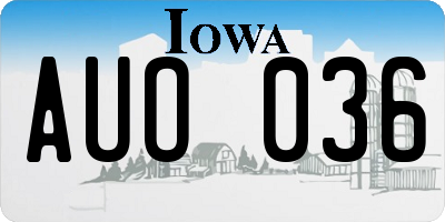 IA license plate AUO036