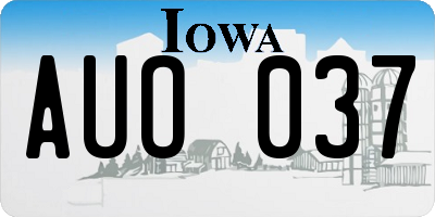 IA license plate AUO037