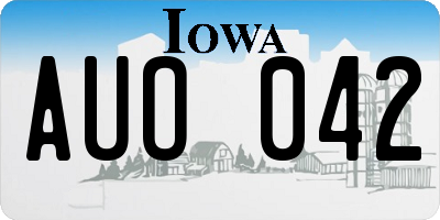 IA license plate AUO042