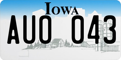 IA license plate AUO043