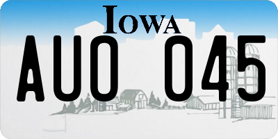 IA license plate AUO045