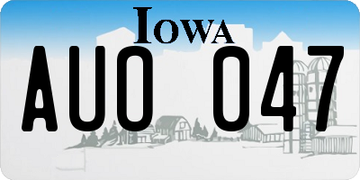 IA license plate AUO047