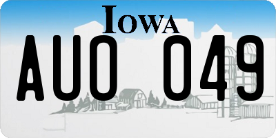 IA license plate AUO049
