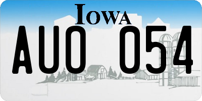 IA license plate AUO054