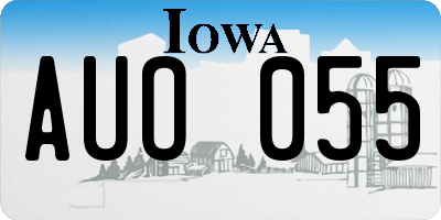 IA license plate AUO055