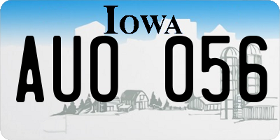 IA license plate AUO056