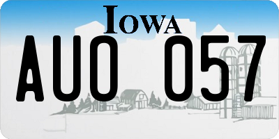 IA license plate AUO057