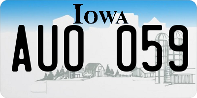 IA license plate AUO059