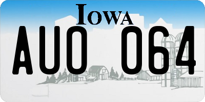 IA license plate AUO064