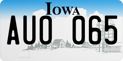 IA license plate AUO065