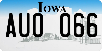 IA license plate AUO066