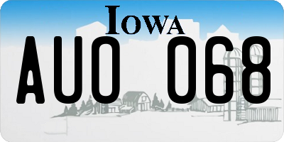 IA license plate AUO068