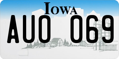 IA license plate AUO069