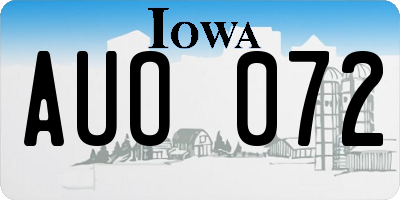 IA license plate AUO072