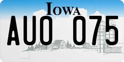 IA license plate AUO075