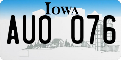 IA license plate AUO076