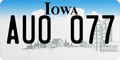 IA license plate AUO077