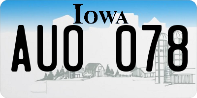 IA license plate AUO078