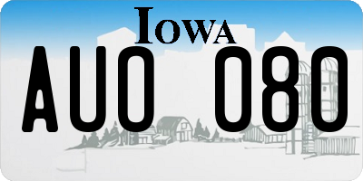 IA license plate AUO080