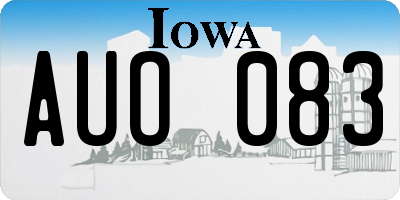 IA license plate AUO083