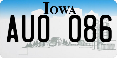 IA license plate AUO086