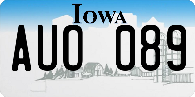 IA license plate AUO089