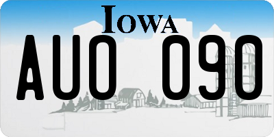 IA license plate AUO090