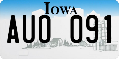 IA license plate AUO091