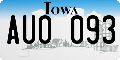 IA license plate AUO093
