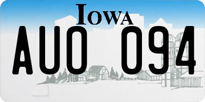 IA license plate AUO094