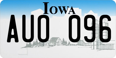 IA license plate AUO096