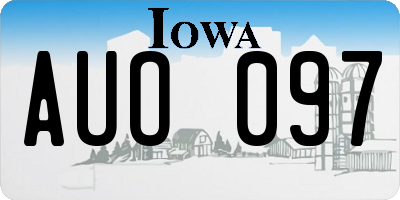 IA license plate AUO097