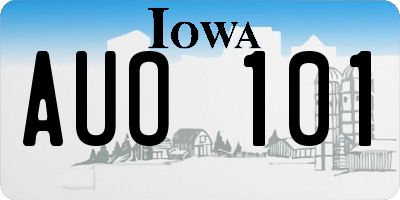 IA license plate AUO101