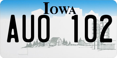IA license plate AUO102