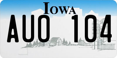 IA license plate AUO104