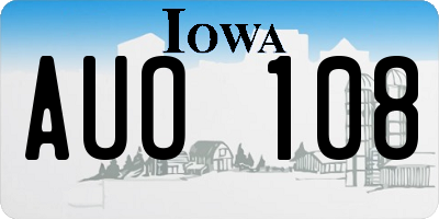 IA license plate AUO108