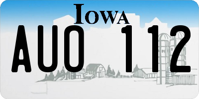 IA license plate AUO112