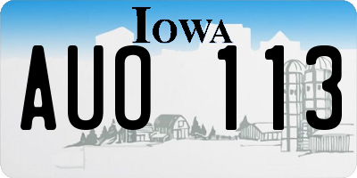 IA license plate AUO113