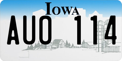 IA license plate AUO114