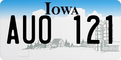 IA license plate AUO121