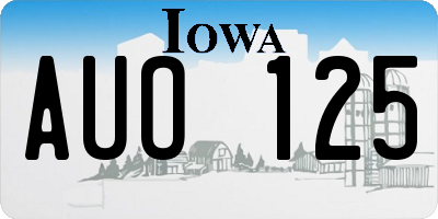 IA license plate AUO125