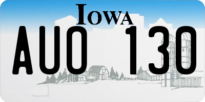 IA license plate AUO130