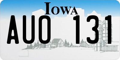 IA license plate AUO131