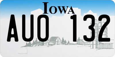 IA license plate AUO132