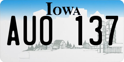 IA license plate AUO137