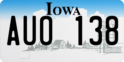 IA license plate AUO138