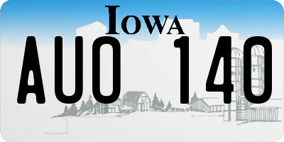 IA license plate AUO140