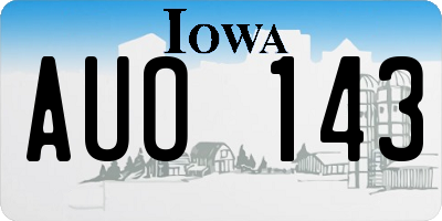 IA license plate AUO143
