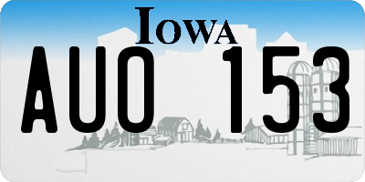 IA license plate AUO153