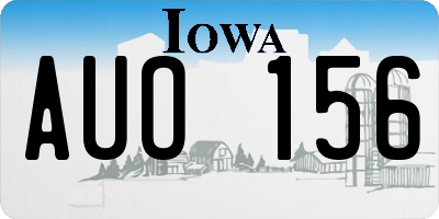 IA license plate AUO156